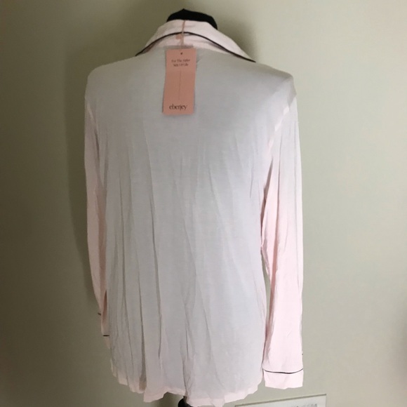 Eberjey  Sorbet Pink/Black Pajama Top NWT - Picture 5 of 8